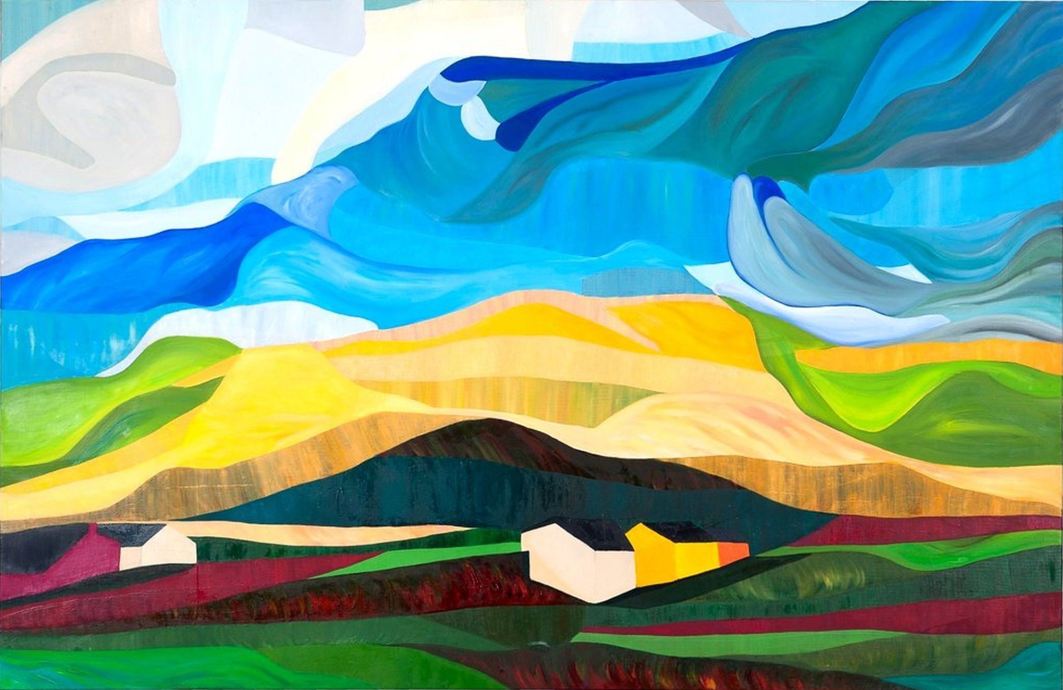 02 los colores de van gogh 2017 oleo sobre lienzo la ciudad y las montanas