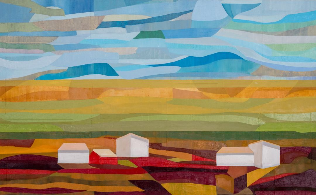 las montanas de alentejo 2019 oleo sobre papel la ciudad y las montanas